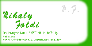 mihaly foldi business card